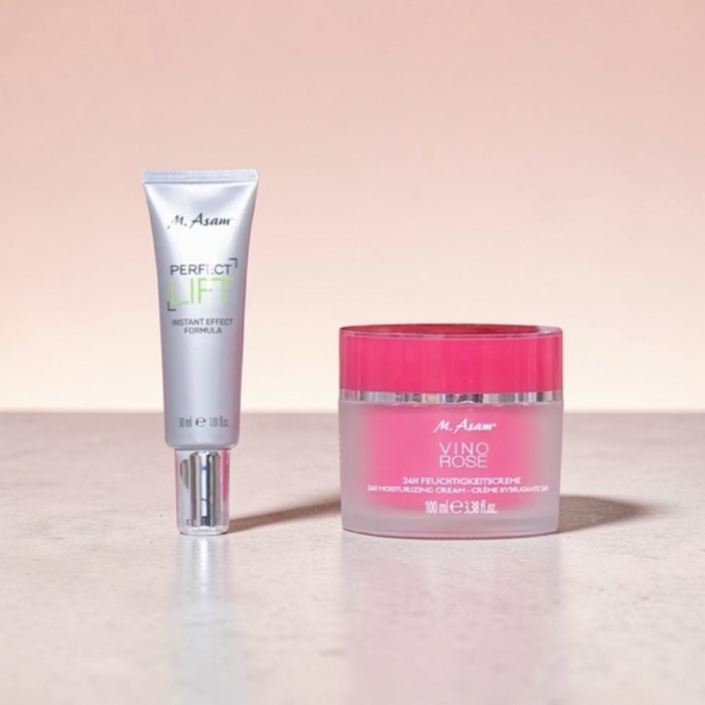 M. Asam Vino Rose 24 Hour Moisture Cream & Perfect Lift  2 Piece SET Sealed